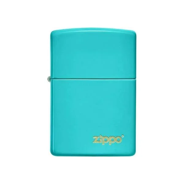 ZIPPO SLIM FLAT TURQUOISE LOGO
