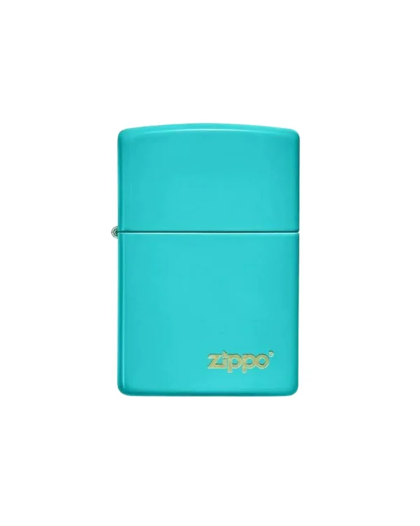 ZIPPO SLIM FLAT TURQUOISE LOGO