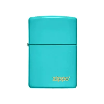 ZIPPO SLIM FLAT TURQUOISE LOGO
