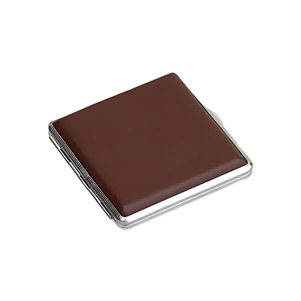 CIGARREIRA DE COURO ECOLOGICO MARROM