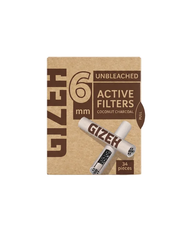 FILTRO CARVAO ATIVADO GIZEH 6MM BROWN 34UN