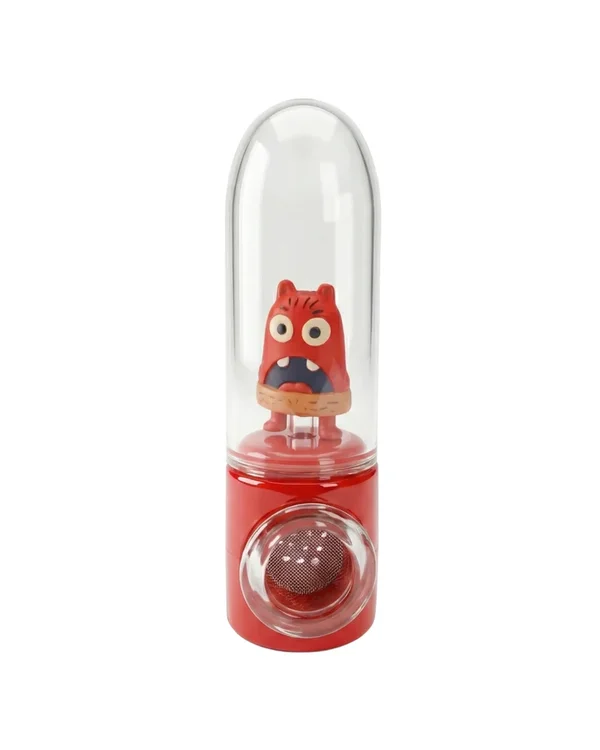 PIPE DE VIDRO GLASS SMOKING PIPE - MONSTRO VERMELH