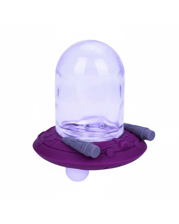 POTE HERMETICO DISCO VOADOR EM VIDRO E SILICONE 90 - ROXO
