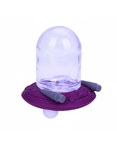 POTE HERMETICO DISCO VOADOR EM VIDRO E SILICONE 90 - ROXO