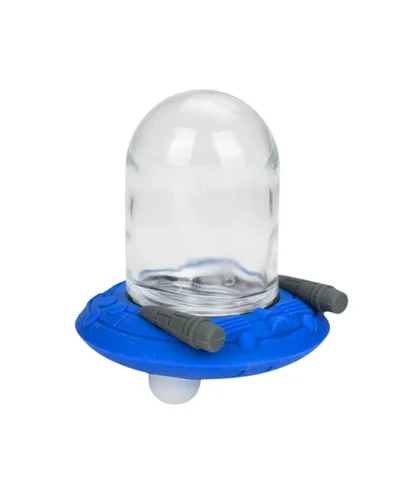 POTE HERMETICO DISCO VOADOR EM VIDRO E SILICONE 90 - AZUL