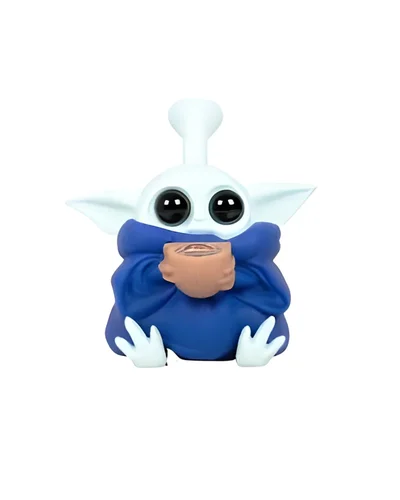 BONG SILICONE BABY YODA ROXO 10CM - FORNILHO