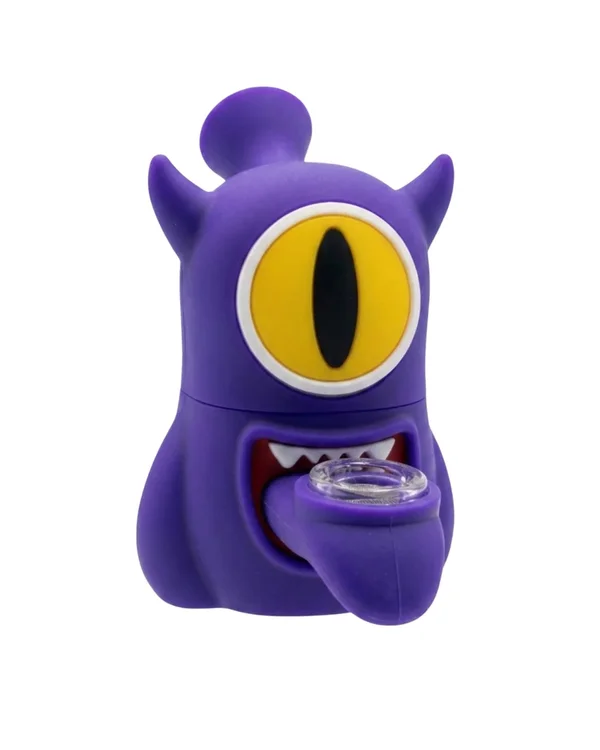 BONG DE SILICONE MONSTER ROXO 10CM - FORNILHO