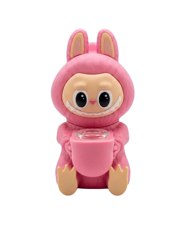 BONG DE SILICONE LABUBU ROSA  15CM - FORNILHO