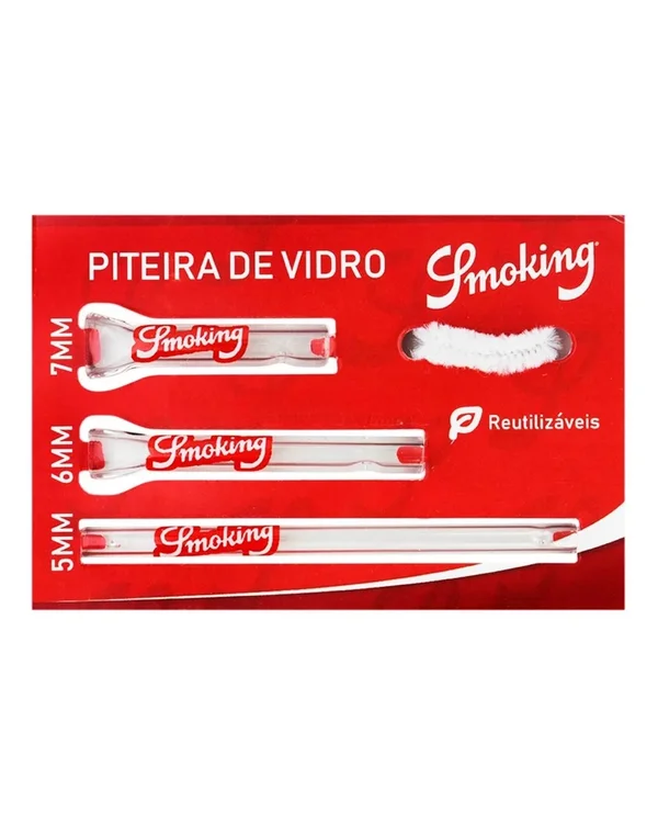 PITEIRA DE VIDRO SMOKING KIT 3 UNIDADES