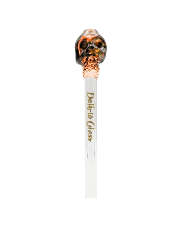 PITEIRA DE VIDRO DELIRIO 6mm - CAVEIRA LARANJA