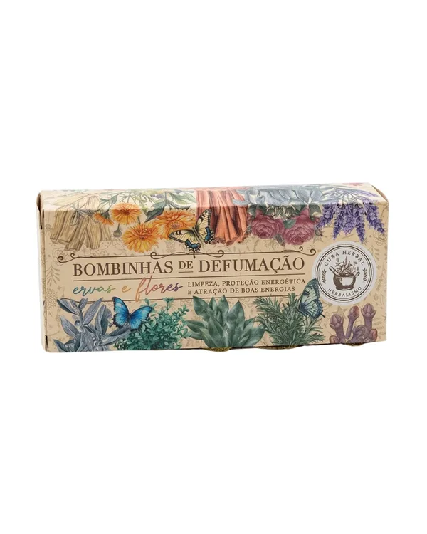 BOMBINHAS DE DEFUMAÇAO CURA HERBAL - ERVAS E FLORES