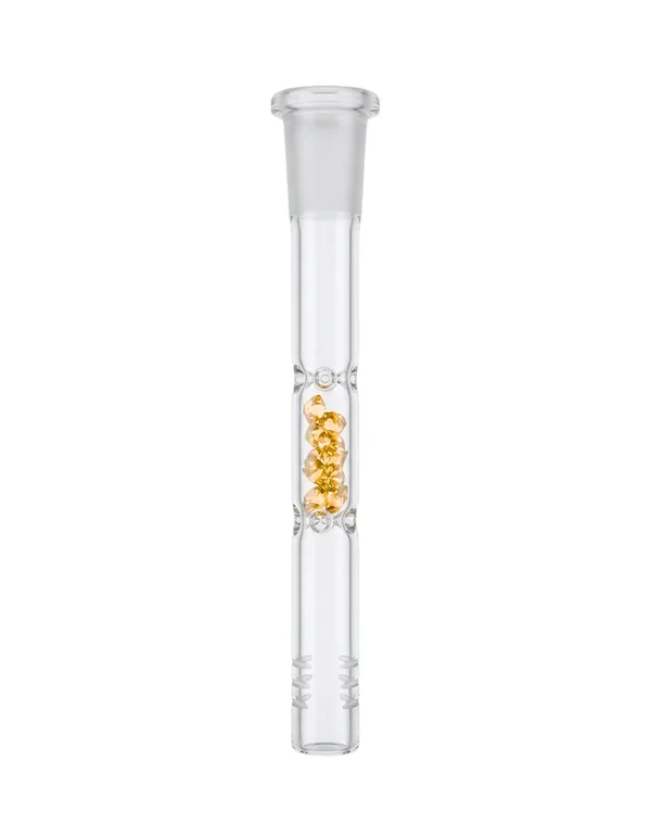 DOWNSTEM DE VIDRO CRISTAL AMARELO 18mm PARA 14mm - 15cm
