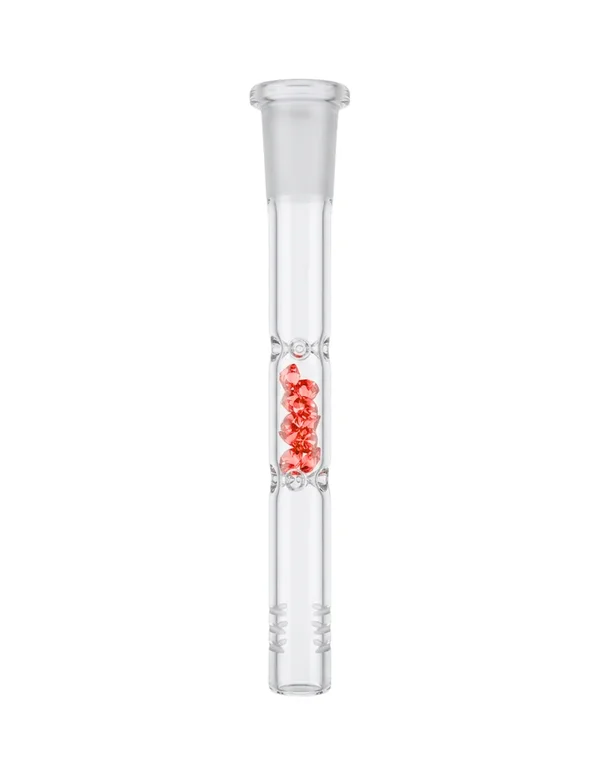 DOWNSTEM DE VIDRO CRISTAL VERMELHO 18mm PARA 14mm - 15cm