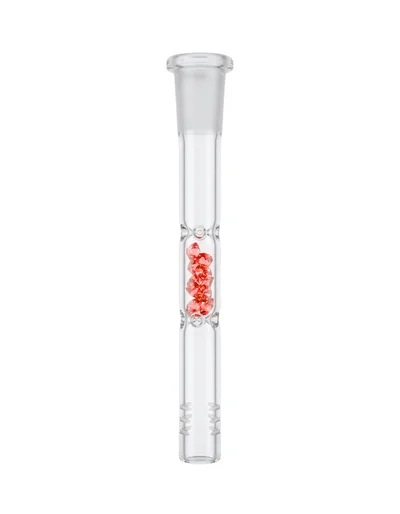 DOWNSTEM DE VIDRO CRISTAL VERMELHO 18mm PARA 14mm - 15cm