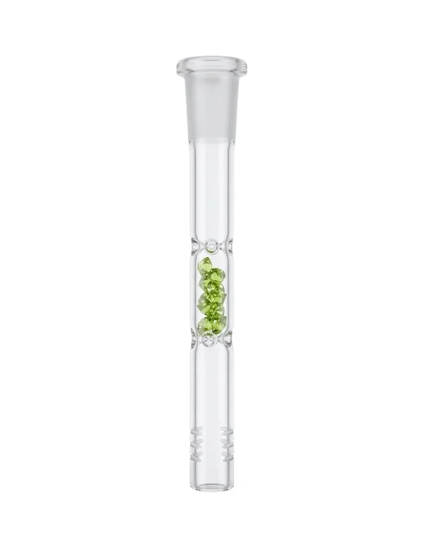 DOWNSTEM DE VIDRO CRISTAL VERDE 18mm PARA 14mm - 15cm