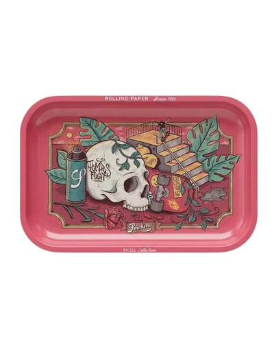 BANDEJA MEDIA SMOKING SKULL RED