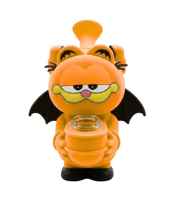 BONG DE SILICONE GARFIELD LARANJA 15CM - FORNILHO