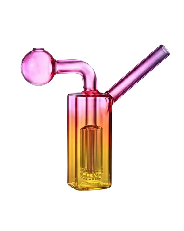 BONG DE VIDRO PARA DAB ABDUZIDO SQUARE - ROSA E AMARELO