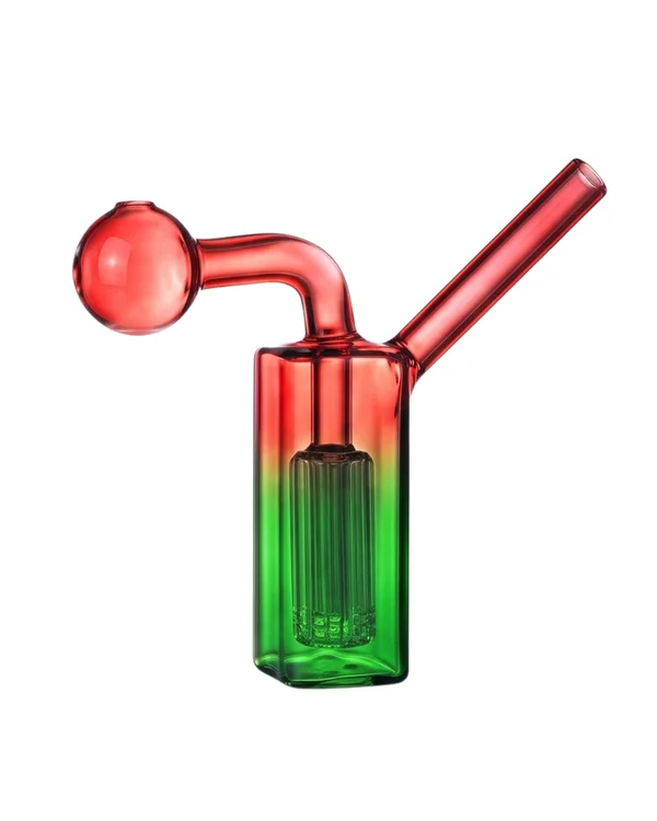 BONG DE VIDRO PARA DAB ABDUZIDO SQUARE - VERMELHO E VERDE